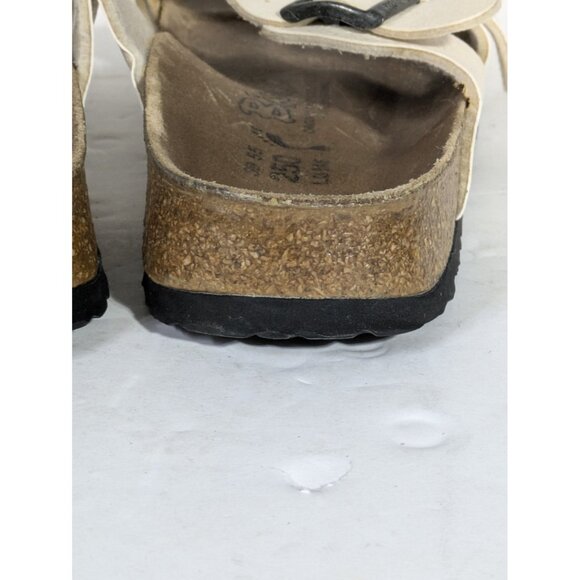 Birkenstock Birki's Nepal Cream Double Straped Leather Sandals Size 39 US 8 - Picture 12 of 13
